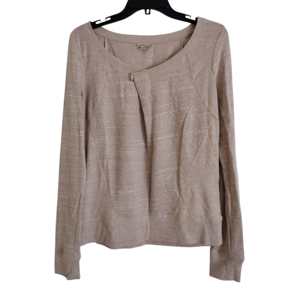 Holding Horses Anthropologie tan lightweight asymmetrical sweater size Small